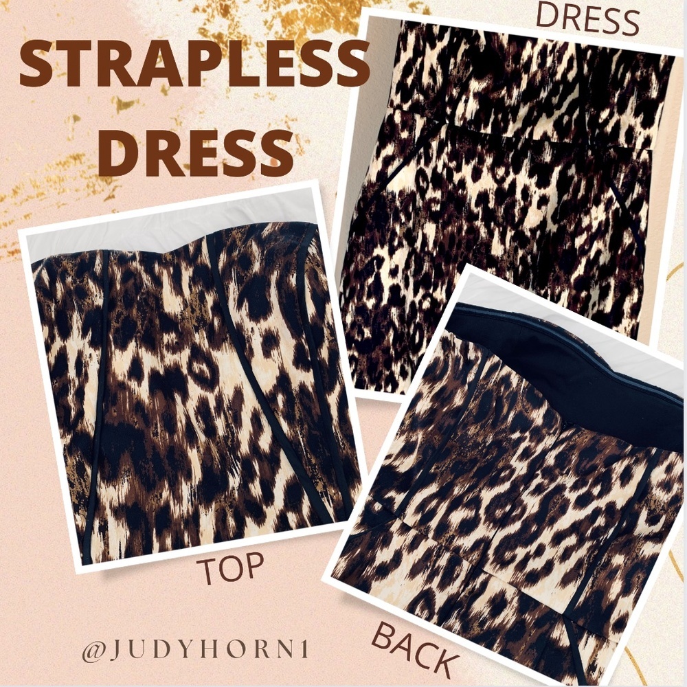 ANIMAL PRINT STRAPLESS SUNDRESS